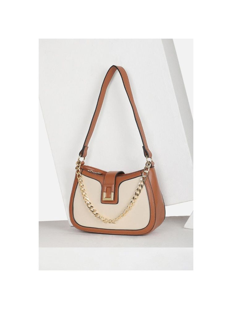 Van Heusen Women Beige Colorblock Casual Sling Bag-image-26
