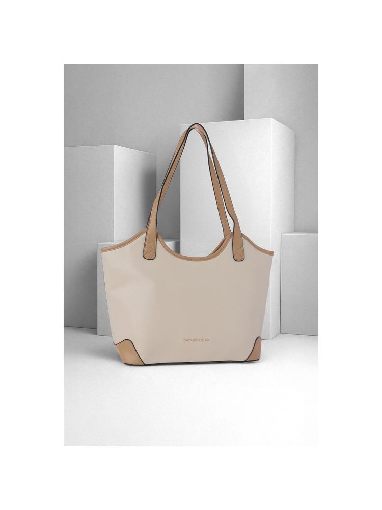 Van Heusen Women Beige Solid Casual Handbag-picture-15
