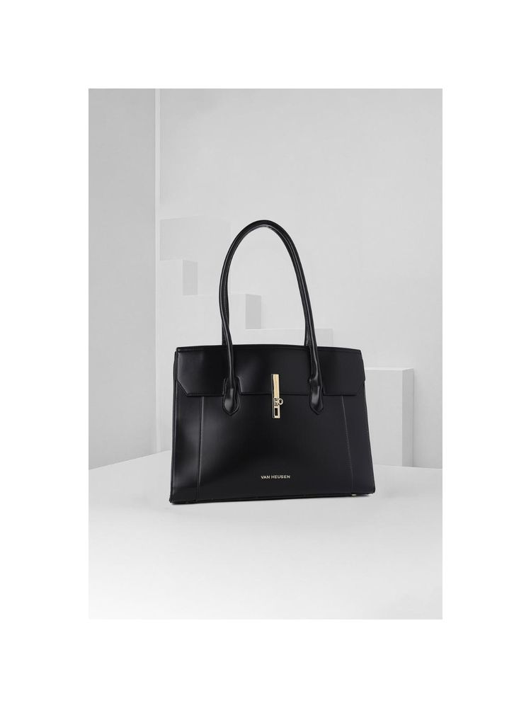 Van Heusen Women Black Solid Casual Handbag-picture-16