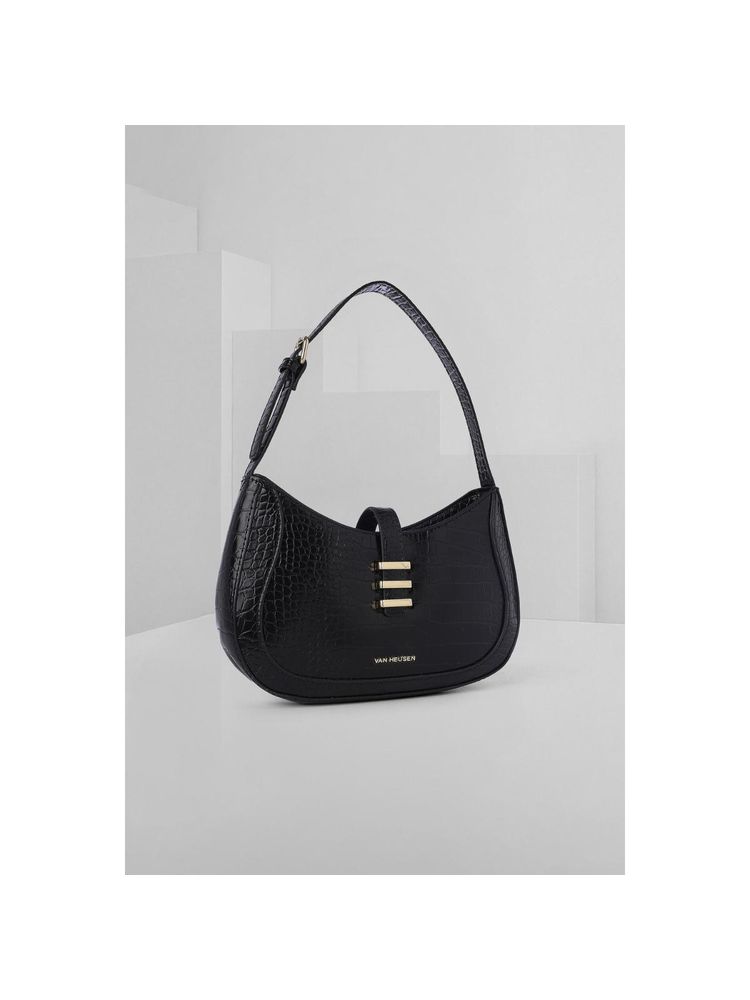 Van Heusen Women Black Textured Casual Handbag-picture-15
