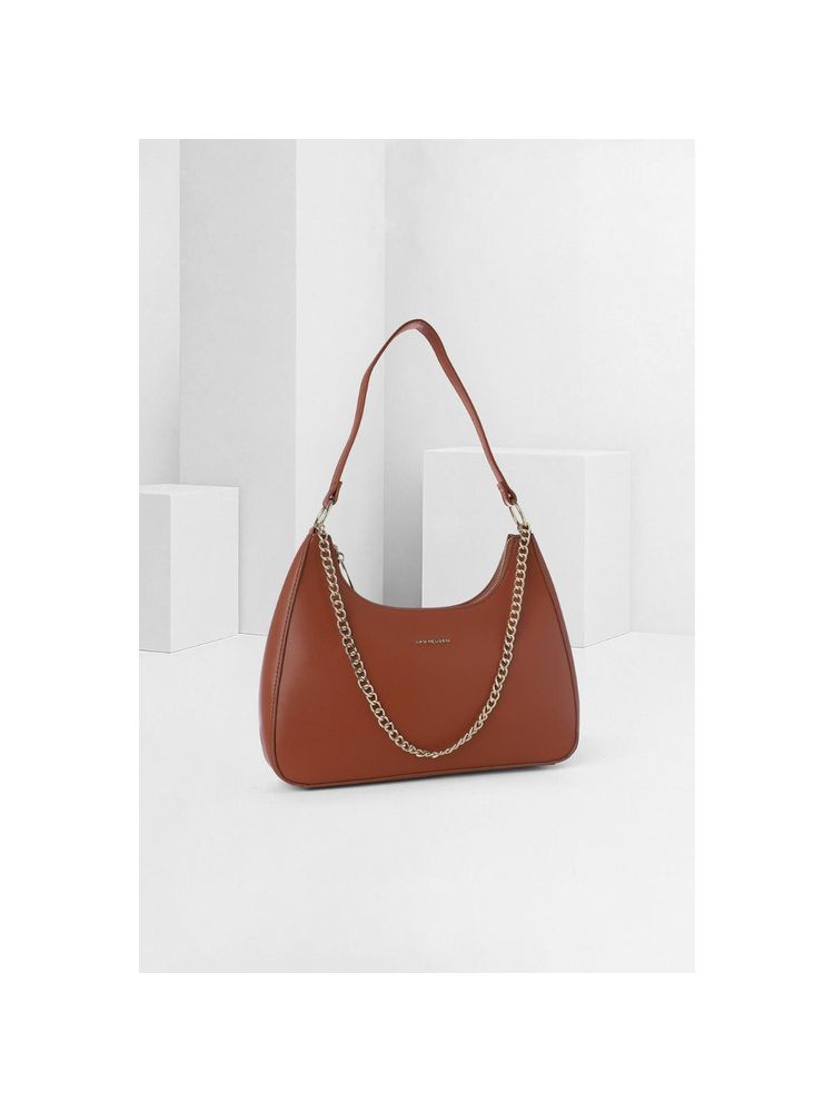 Van Heusen Women Brown Solid Casual Handbag-image-36