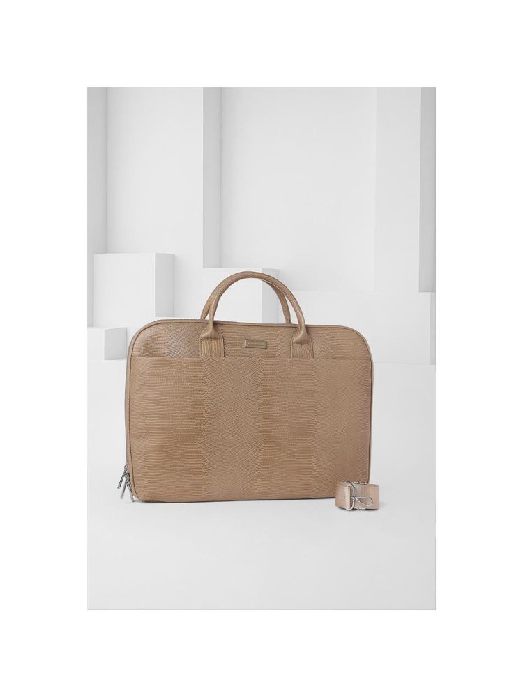 Van Heusen Women Beige Textured Formal Laptop Bag-picture-10