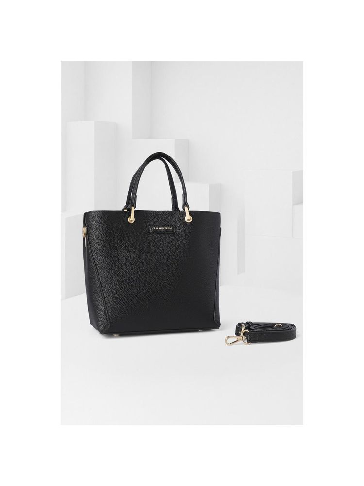 Van Heusen Women Black Textured Casual Handbag-image-29
