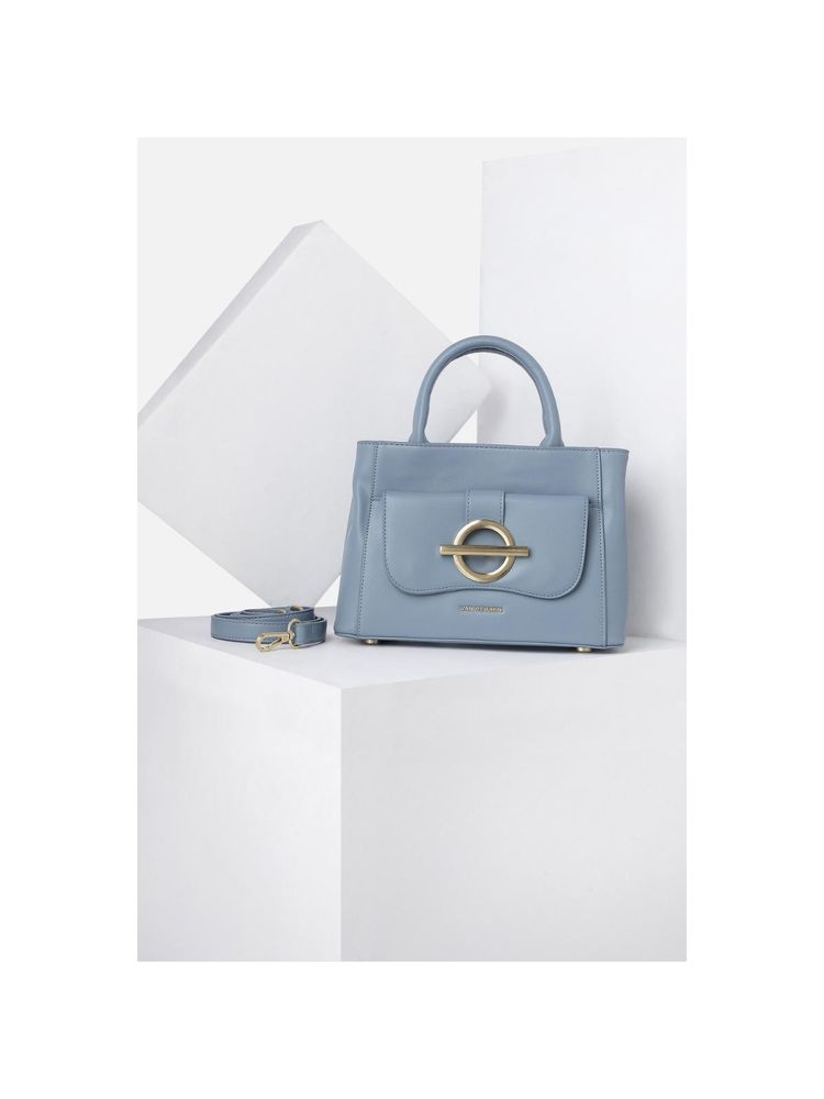 Van Heusen Women Light Blue Solid Casual Handbag-picture-11