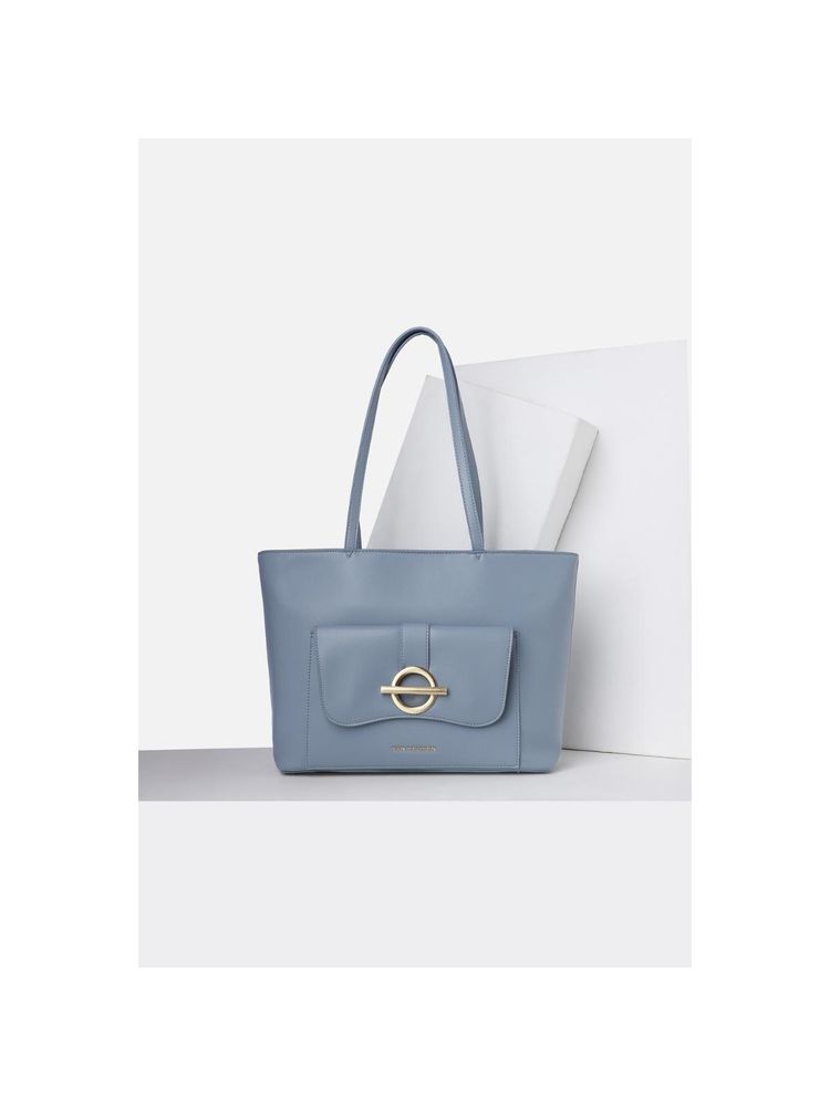Van Heusen Women Light Blue Solid Casual Handbag-image-39