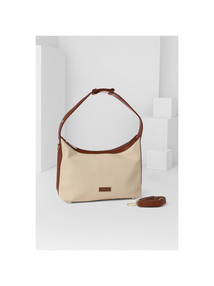 Van Heusen Women Beige Solid Casual Handbag-picture-19