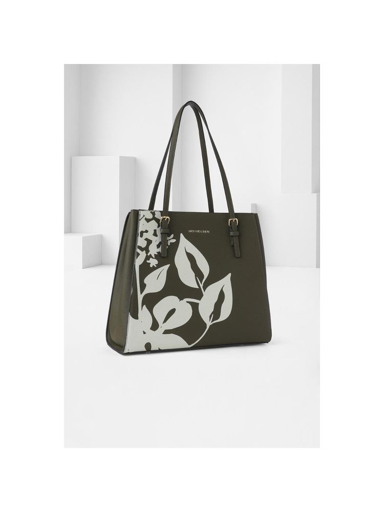 Van Heusen Women Olive Printed Casual Handbag-image-39