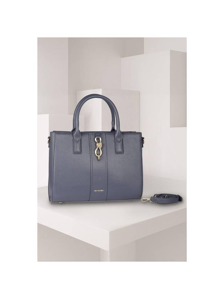 Van Heusen Women Navy Blue Textured Casual Handbag-picture-10