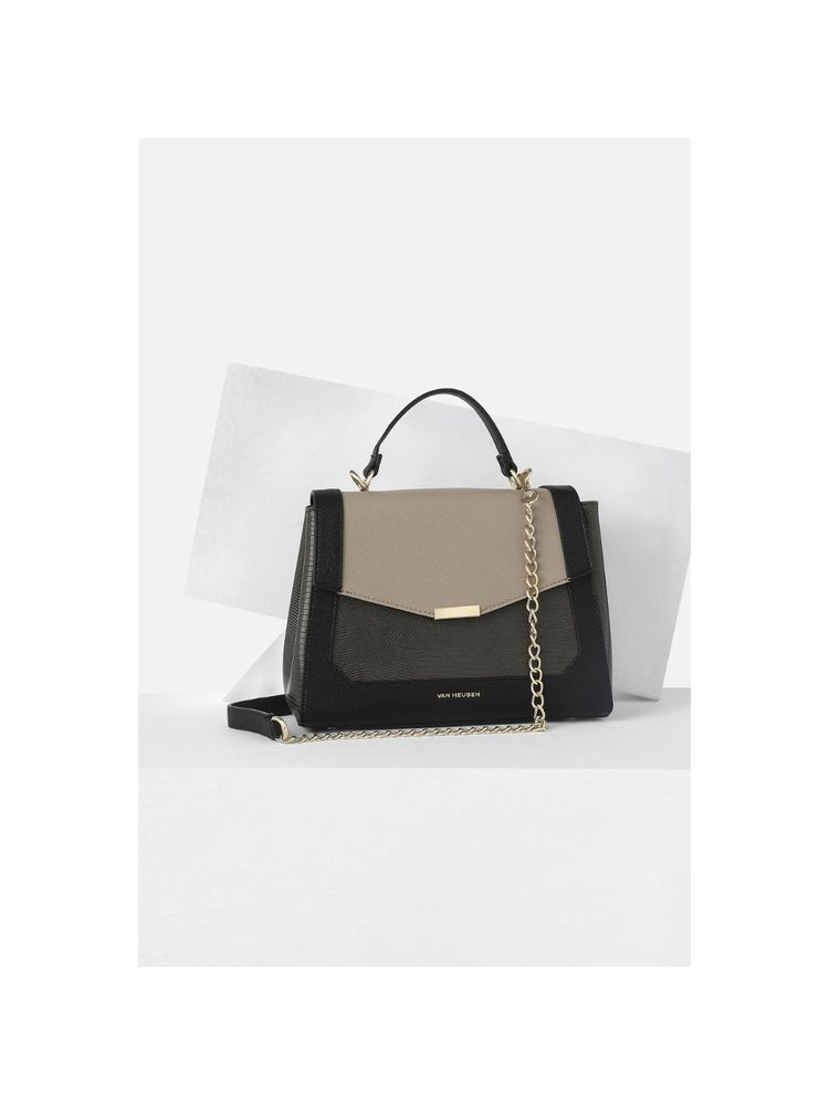 Van Heusen Women Black Colorblock Casual Sling Bag With Detachable Strap-image-42