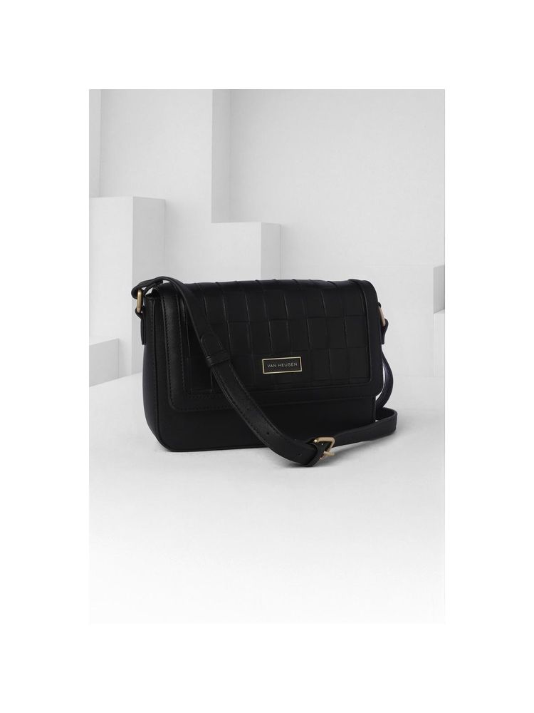 Van Heusen Women Black Textured Casual Sling Bag-image-32