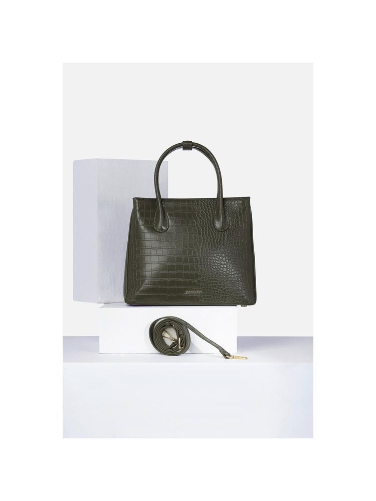 Van Heusen Women Olive Textured Casual Handbag-image-42