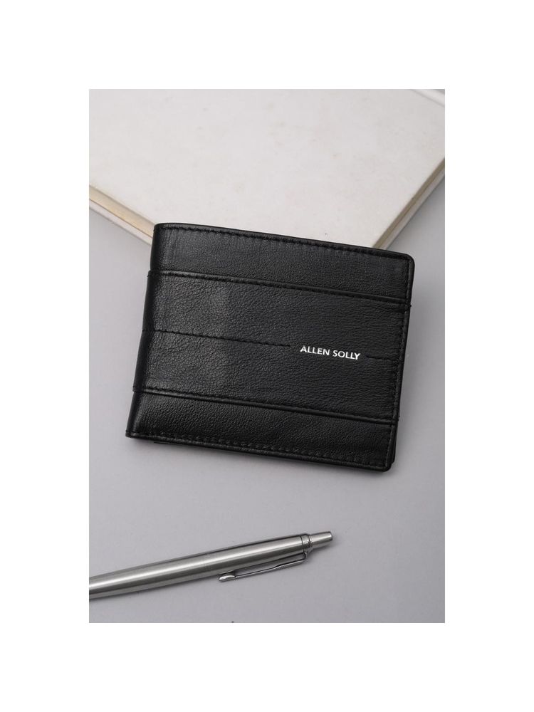 Allen Solly Men Black Textured Genuine Leather Wallet-picture-14