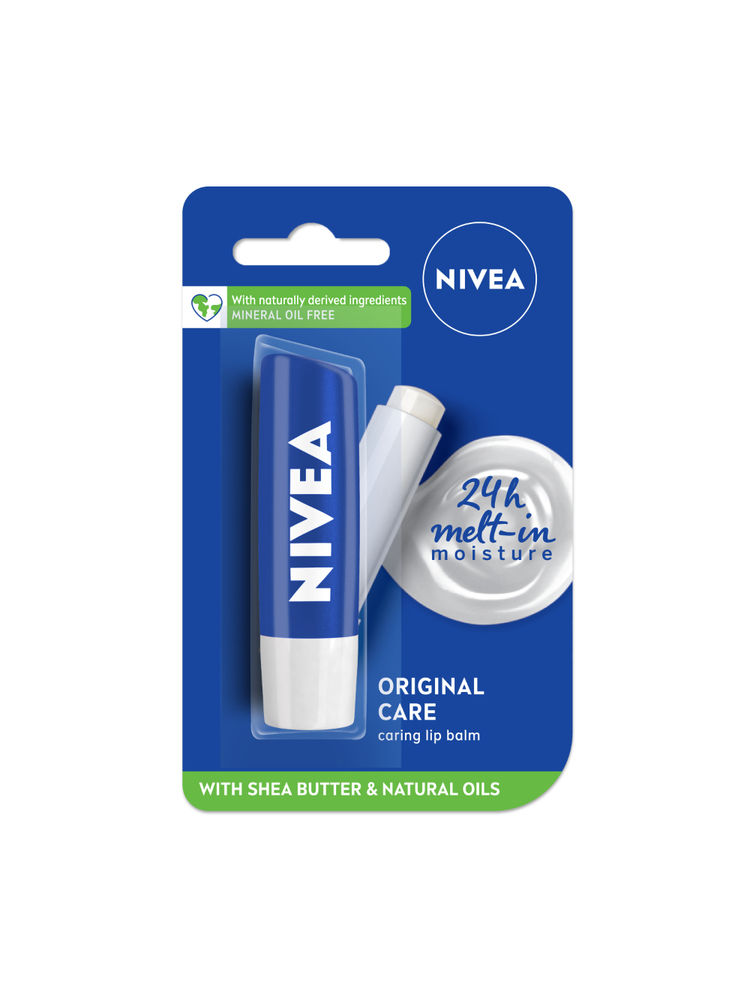 NIVEA Shea butter Lip Balm with Natural oils & 24H melt-in moisture-Original care