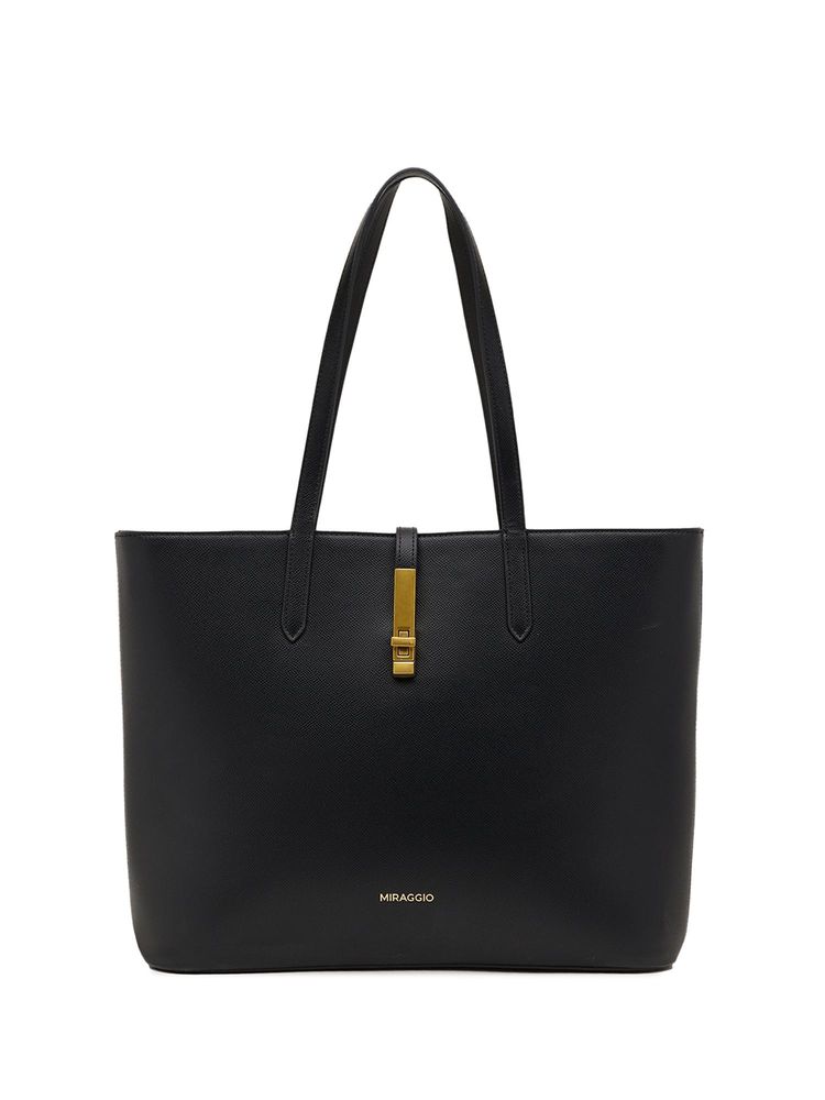 MIRAGGIO Sabine Solid Tote Bag - Black (L)