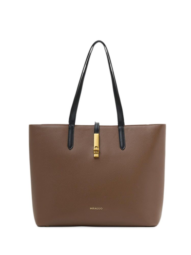 MIRAGGIO Sabine Solid Tote Bag - Brown (L)-picture-31