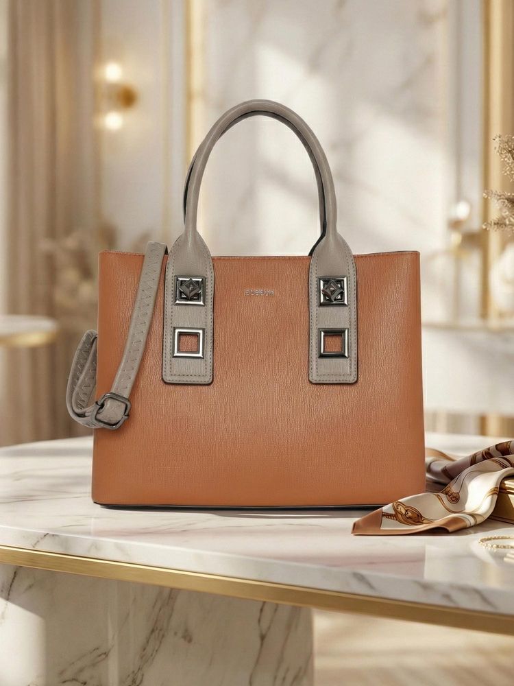ESBEDA Tan Pu Solid Handbag with Detachable Strap-picture-22