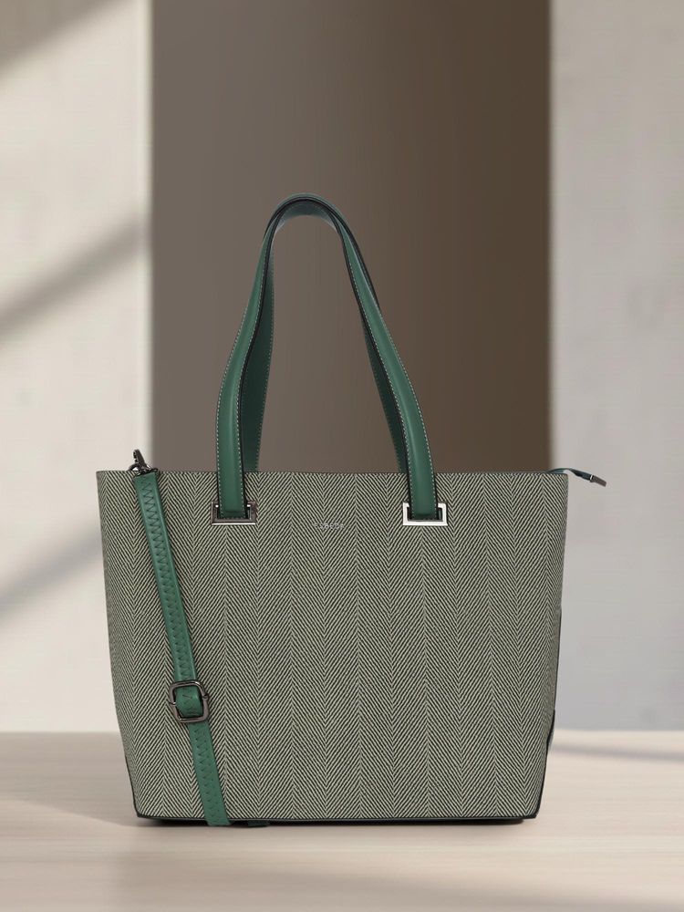 ESBEDA Green Pu Solid Handbag with Detachable Strap-picture-12
