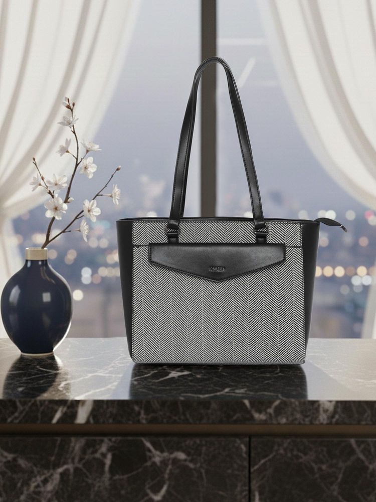 ESBEDA Black Pu Solid Handbag with Detachable Strap-picture-18
