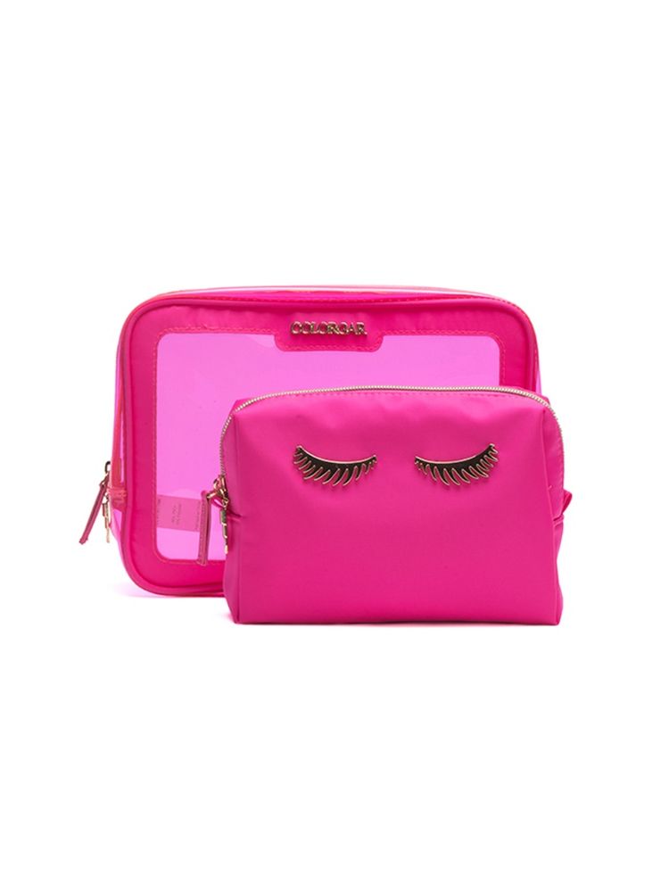 Colorbar Lips & Lashes Box Pouch - Neon Pink (Set of 2)