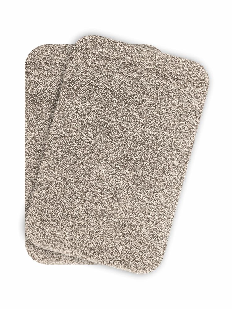 OBSESSIONS Absorbent and Quick-Dry Polyester Bath Mat - Taupe (Pack of 2)-picture-31