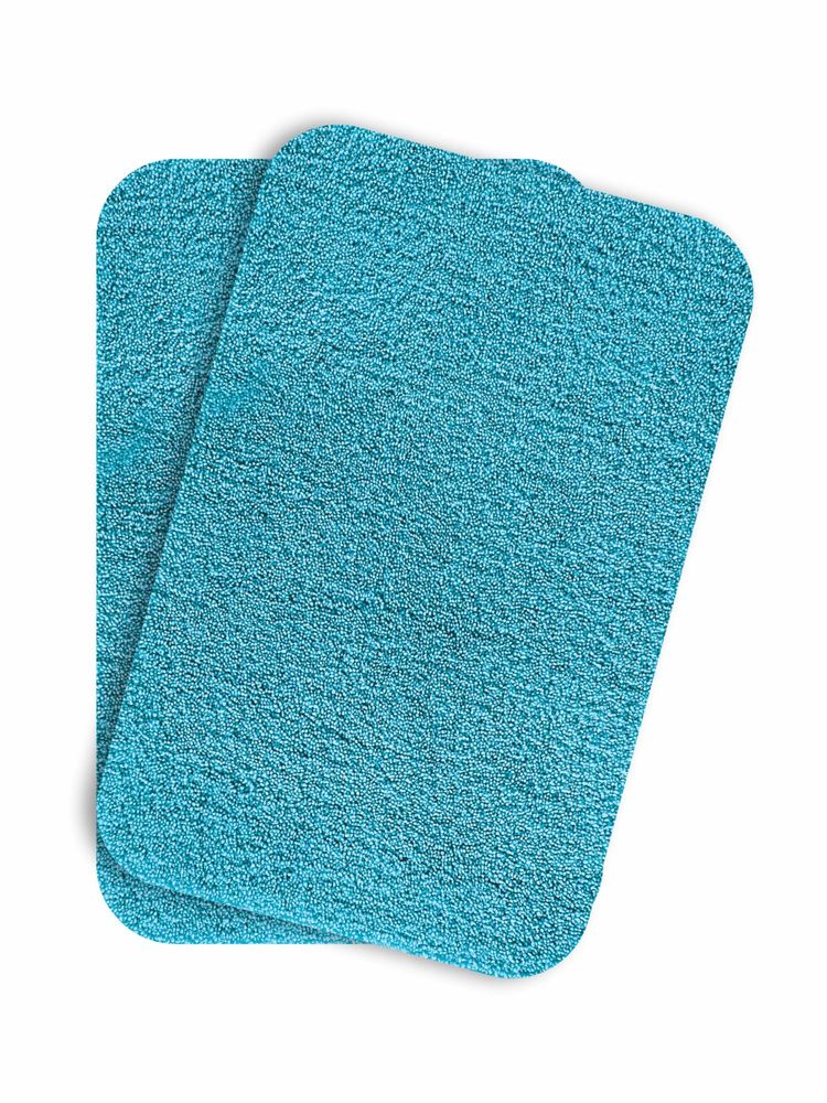 OBSESSIONS Absorbent and Quick-Dry Polyester Bath Mat - Teal (Pack of 2)-picture-28