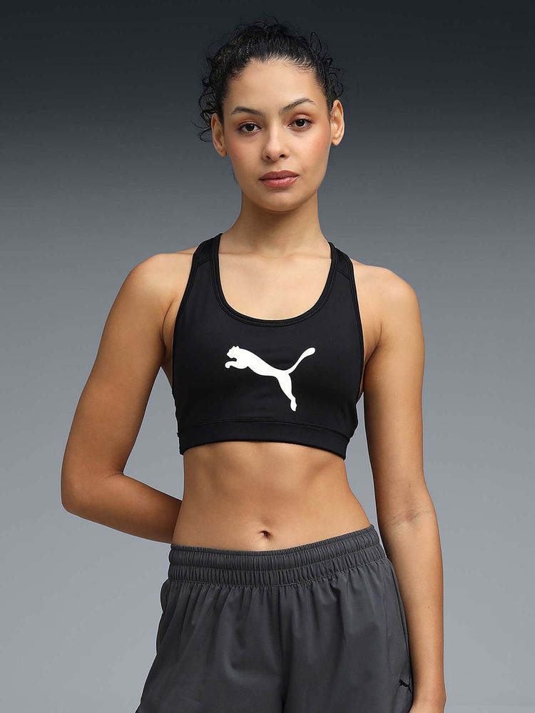 Puma 4Keeps Womens Racerback Mid Impact Sports Bra Black-picture-38