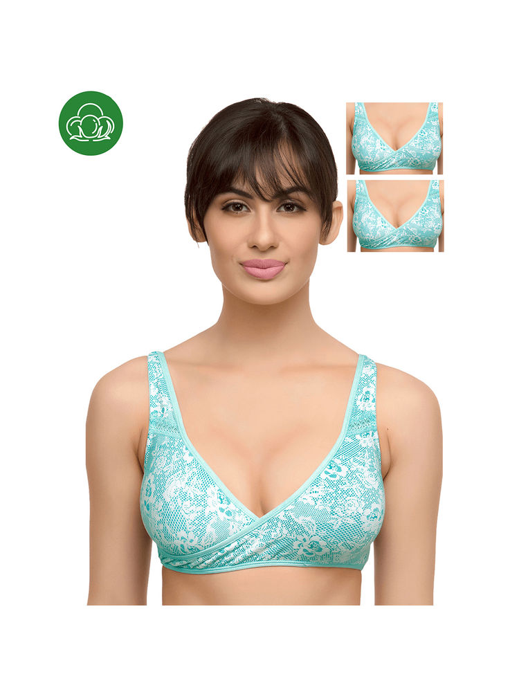Inner Sense Organic Antimicrobial Sleeping/Feeding Bra Pack Of 3 - Blue-picture-29