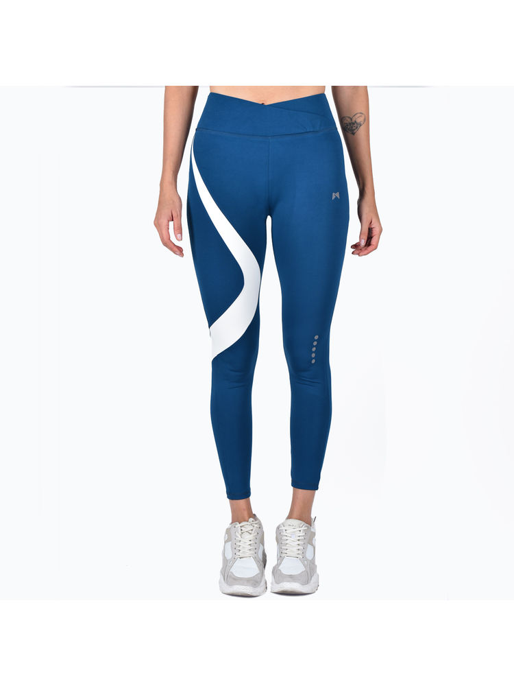 Muscle Torque Gym/yoga High Waist Overlap Belt Style Tight - Blue-picture-22