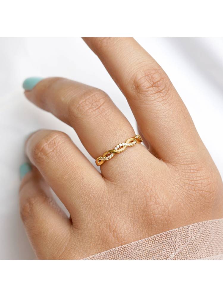 Joker & Witch Margherita Gold Dainty Ring For Women-picture-36