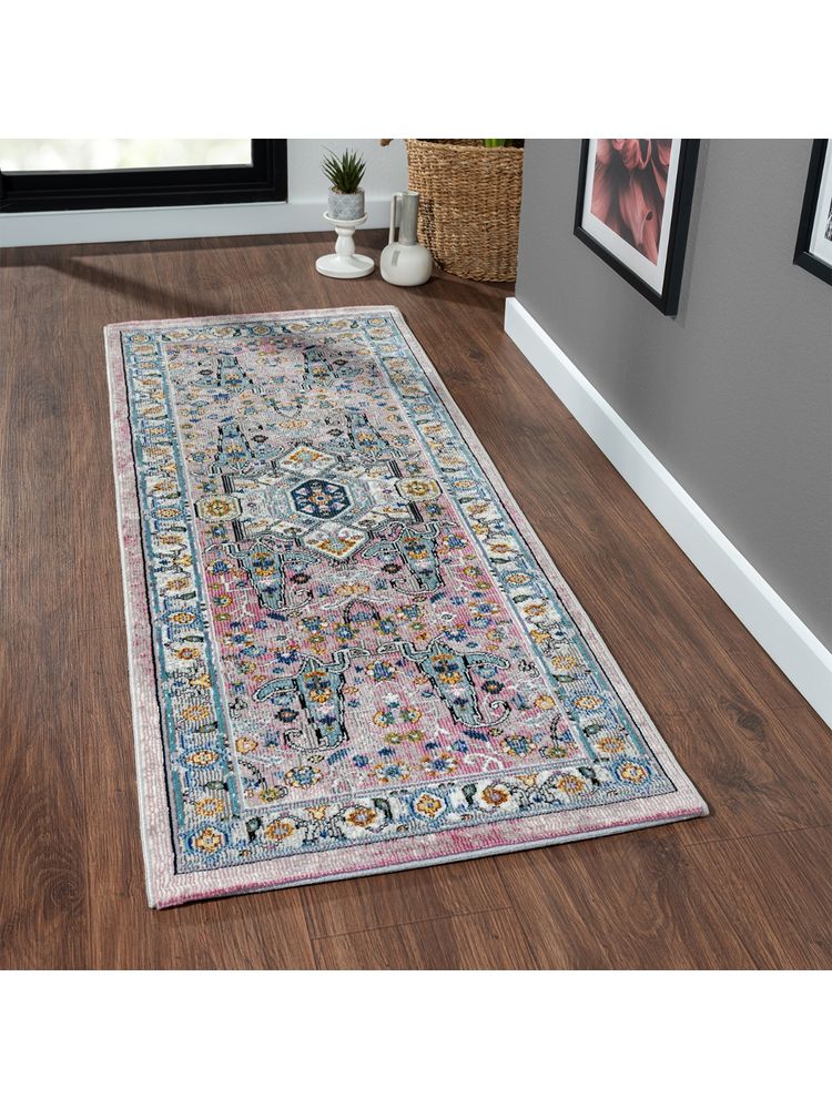 OBSESSIONS Polypropylene Anti-Static Bedside Runner, Pink