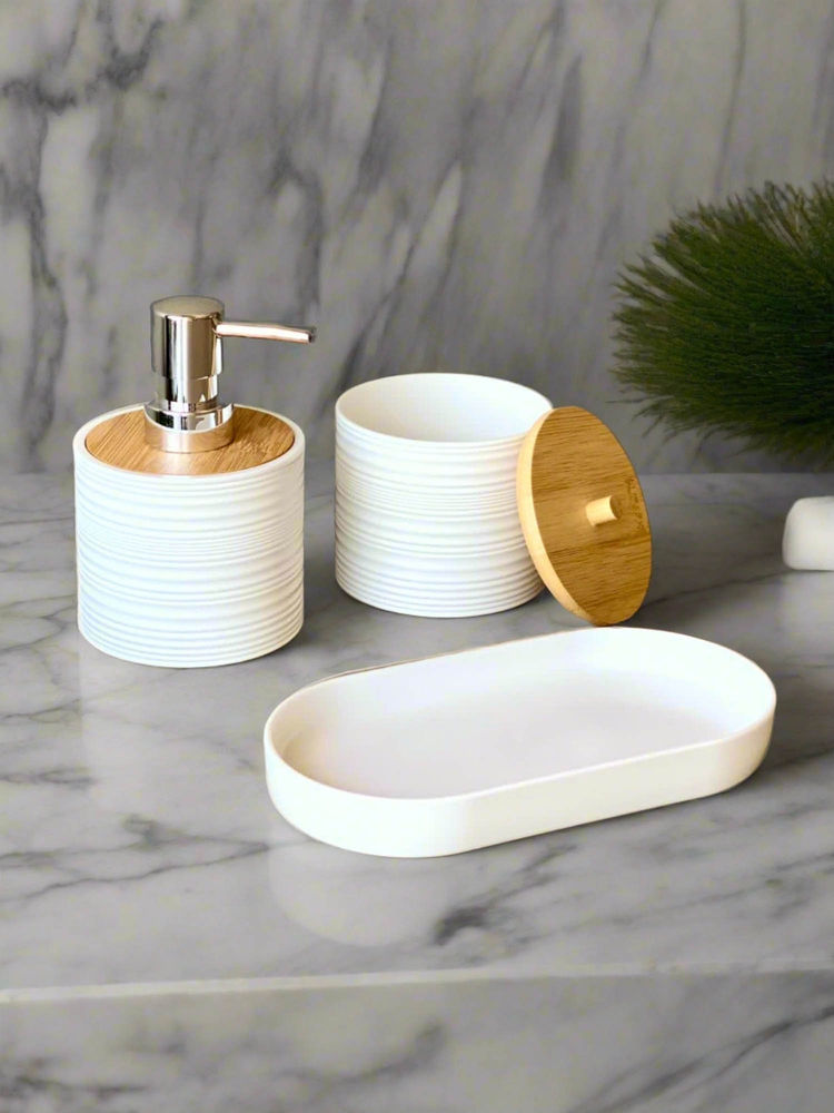 Mason Home Amun Bathroom Dispenser with Tumbler & Tray - White-picture-11