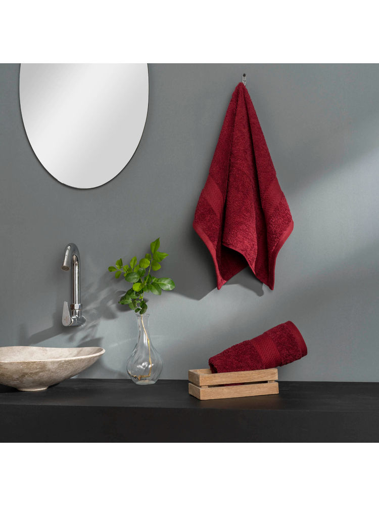 Ddecor Live Beautiful Maroon Cotton 500 GSM Hand Towel - Pack of 2-picture-21
