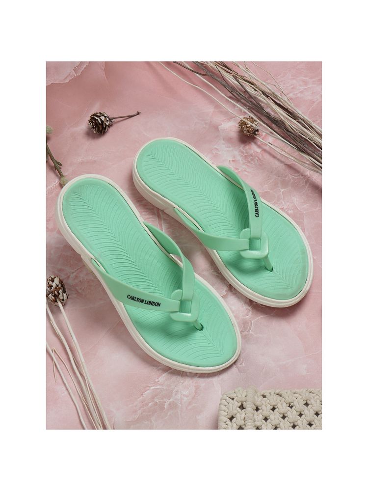 Carlton London Women Green Solid Flipflops-picture-24