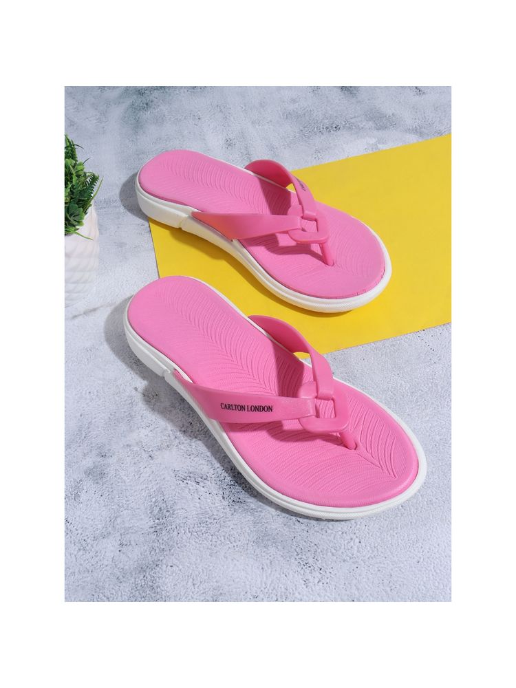 Carlton London Women Pink Solid Flipflops-picture-13