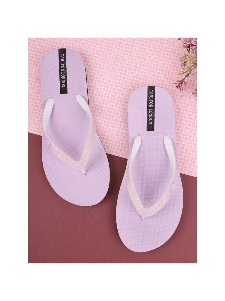 Carlton London Women Purple Solid Flipflops-image-19