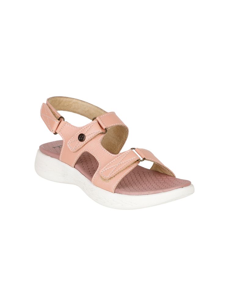 Carlton London Women Pink Solid Sandal-image-40