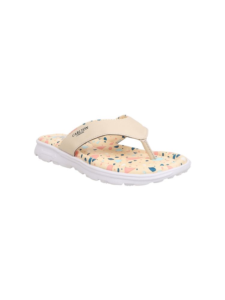 Carlton London Women Beige Printed Flipflops-picture-15