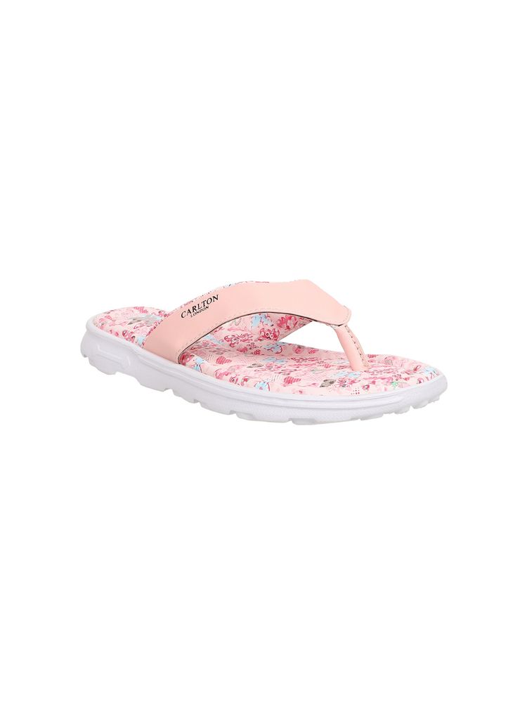 Carlton London Women Pink Printed Flipflops