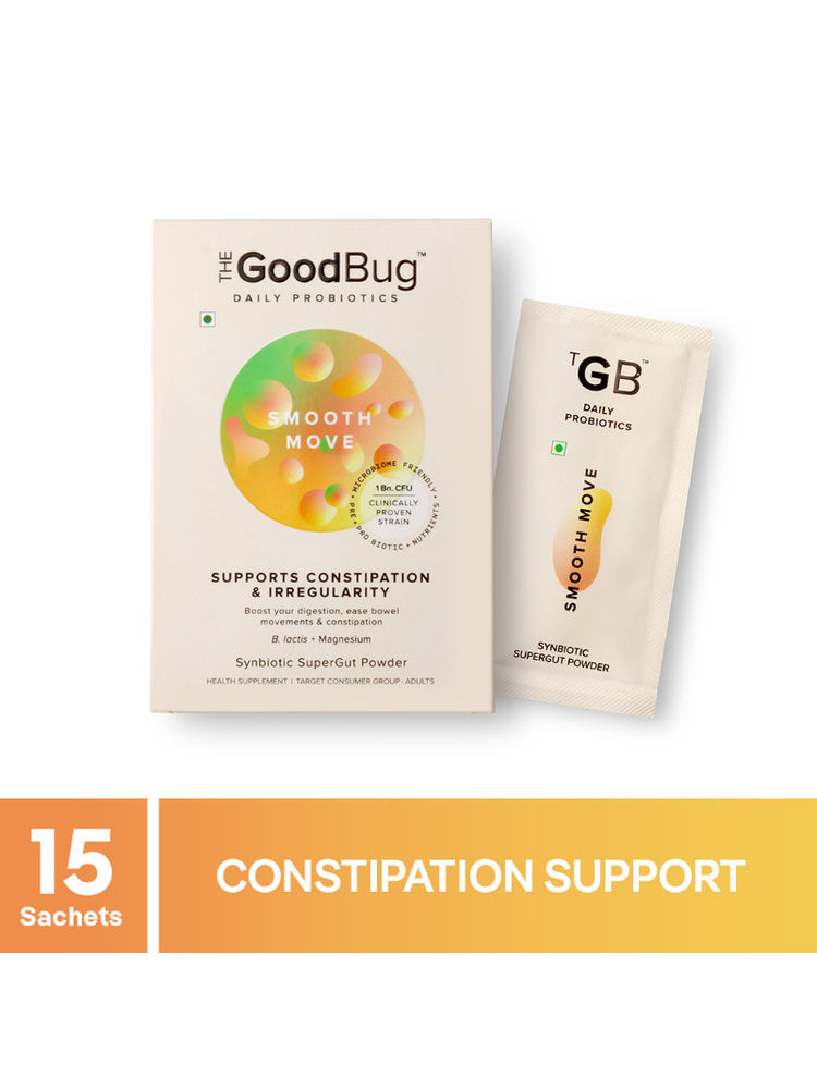 The Good Bug Smooth Move SuperGut Powder for Constipation Relief & Bowel Movement15 Days Pack