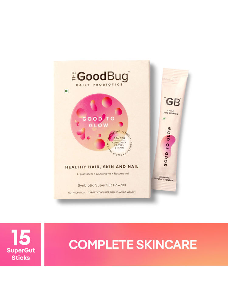 The Good Bug Good To Glow SuperGut Powder, Skin and Hair Supplements with Glutathione, Biotin