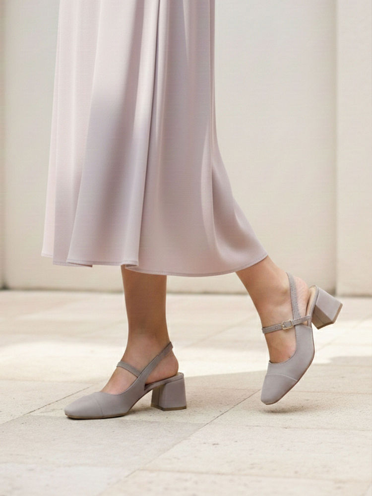 Monrow Women Elin Beige Block Heels-picture-27