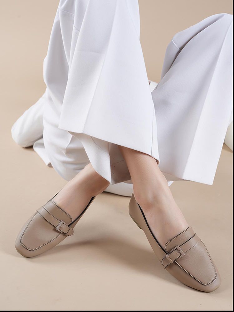 MOZAFIA Women Beige Casual Loafers-picture-31