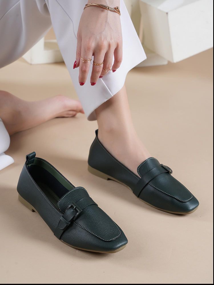 MOZAFIA Women Olive Casual Loafers-image-41