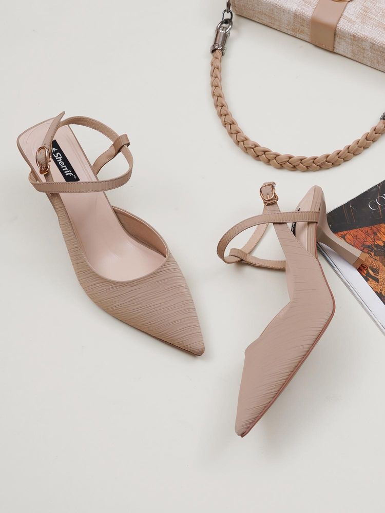 Sherrif Shoes Women Beige Stiletto Heels-image-48