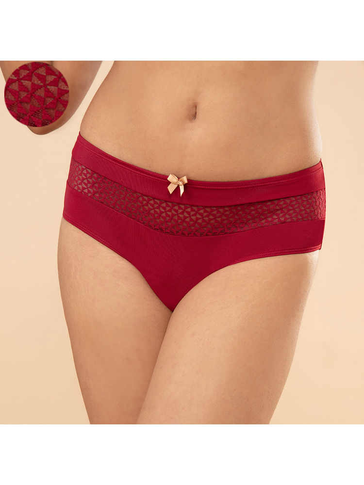 Nykd by Nykaa Textured Lace Hipster - Red NYP178
