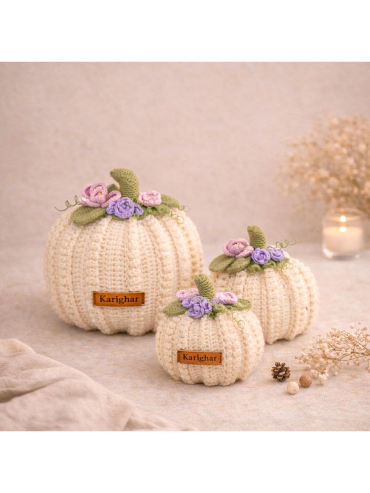 Karighar Off White Pumpkin Trio 3 Decor Set-picture-10