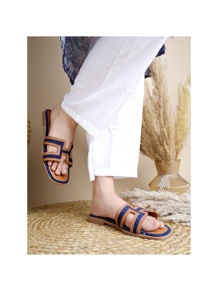 Shoetopia Classy Blue Flats for Women