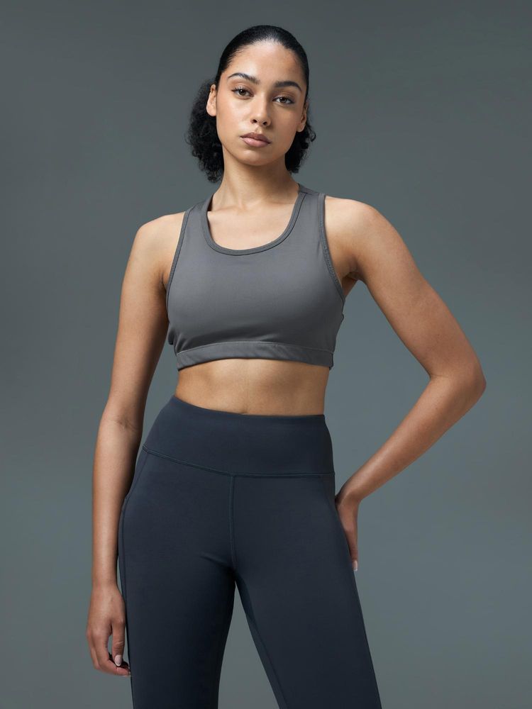 Technosport Women Slim Fit Scoop Neck Sports Bra with ELASTO PLUS for Training - Grey-picture-19