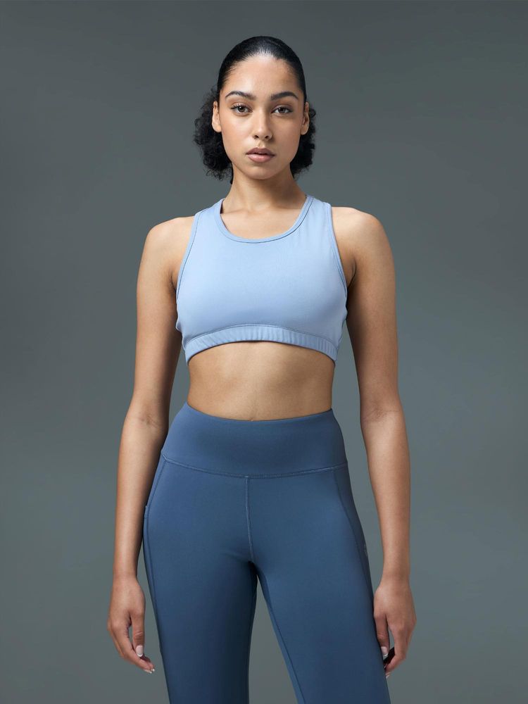 Technosport Women Slim Fit Scoop Neck Sports Bra with ELASTO PLUS for Training - Blue-picture-28