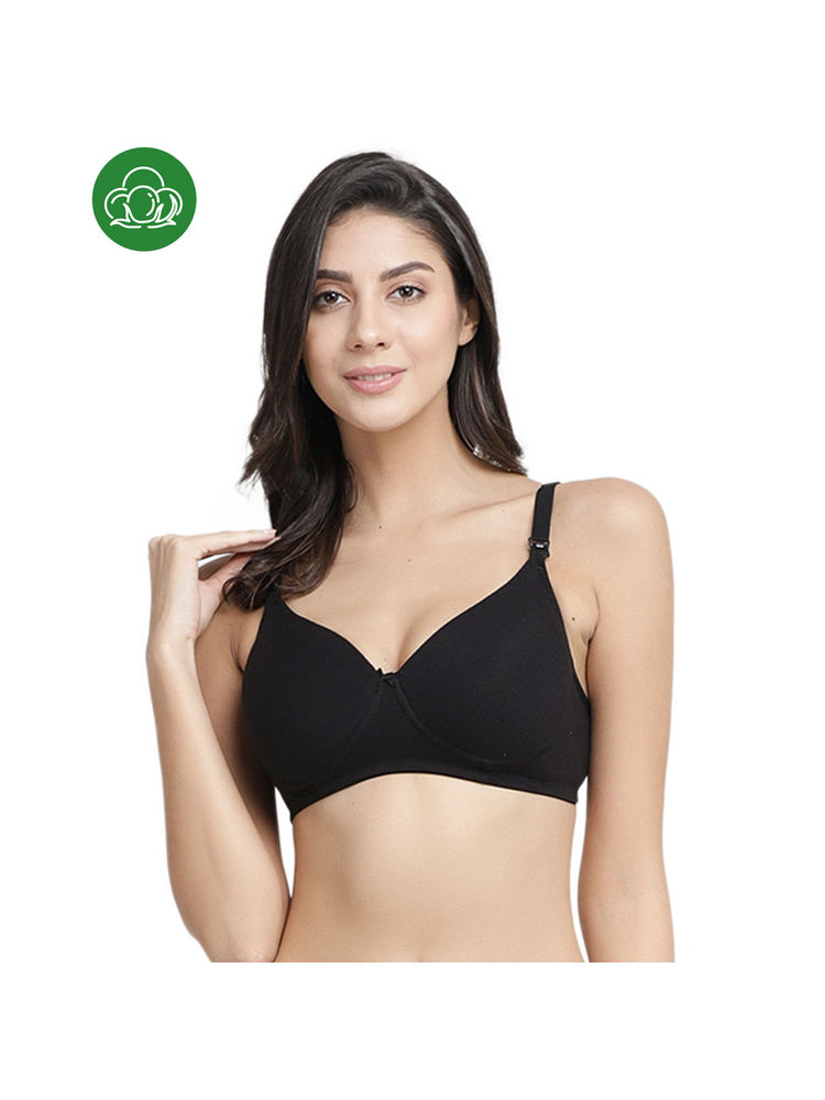 Inner Sense Organic Cotton Antimicrobial Nursing Bra - Black-image-10